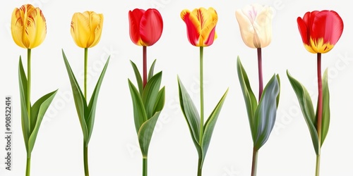 Wallpaper Mural Collection of 2D and 3D Vector Flat Abstract Minimalistic Art of Flowers and Meadow Isolated on a White Background Torontodigital.ca