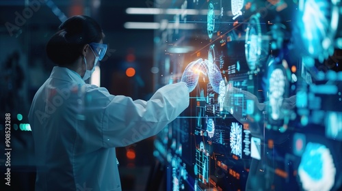 Doctor Using Digital Health Technology Interface