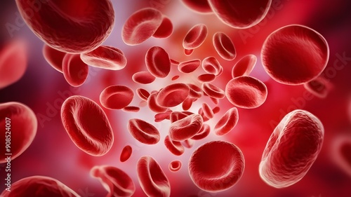 Red blood cells, a red banner used in medicine