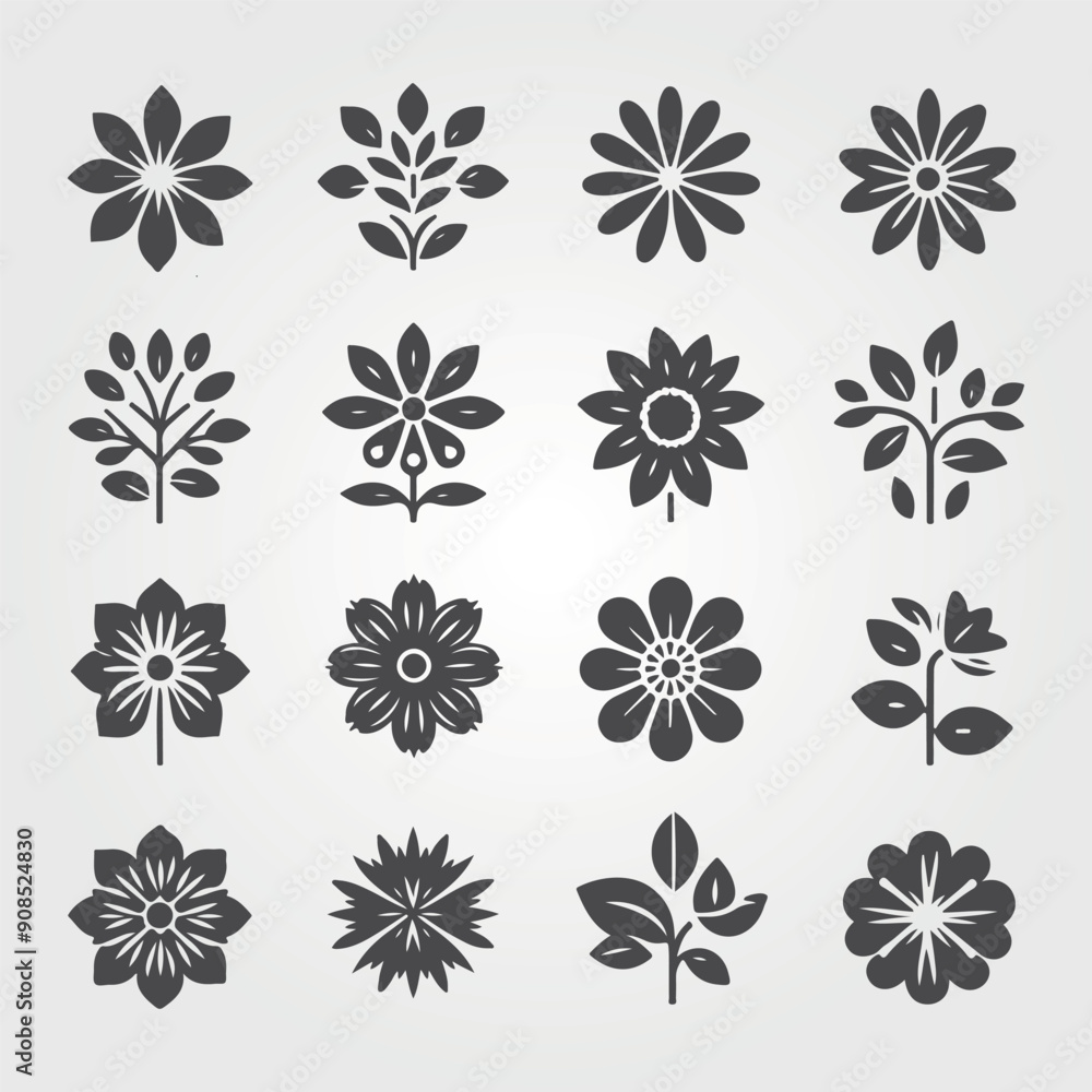 Flat vector trees set. Tree icons are set in a modern flat style. Flat vector trees set. Tree icons are set in a modern flat style.