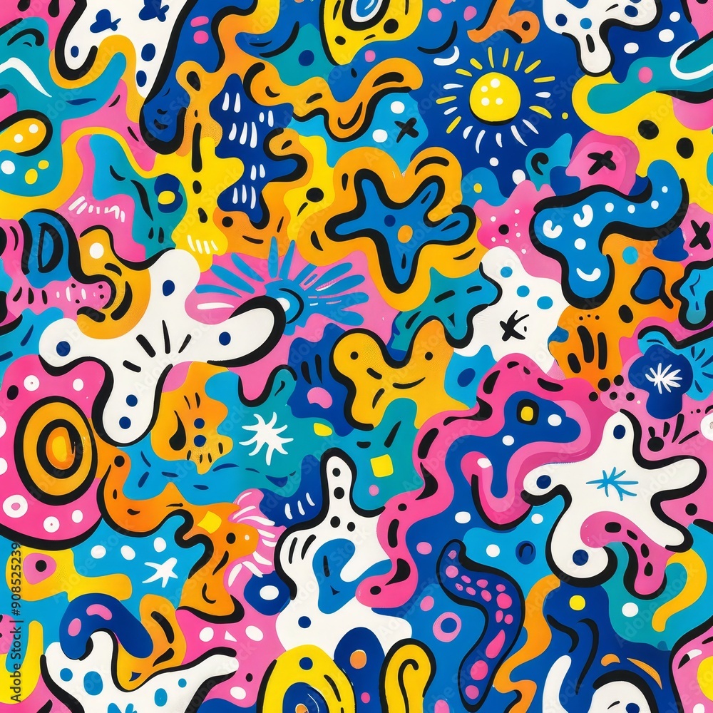 Abstract Doodle Art with Vibrant Colors Abstract Doodle Art with Vibrant Colors