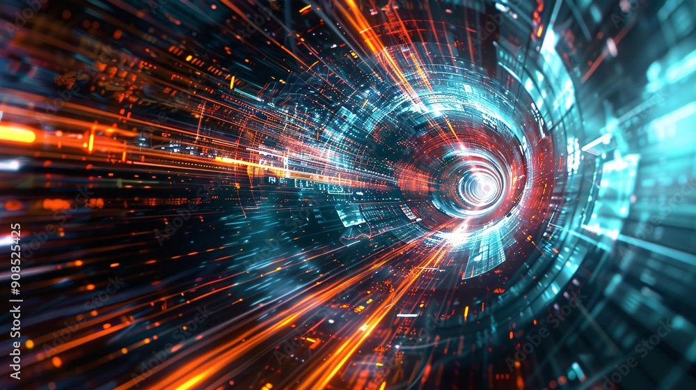 Obraz premium Accelerating Business Futurism: Dynamic Digital Art of Rapid Advancement