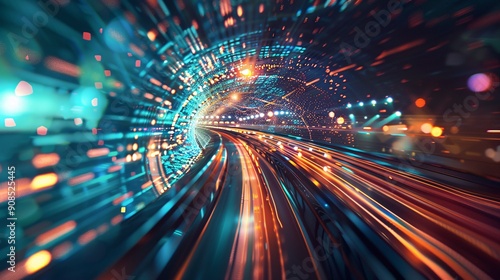 Velocity of Progress - Futuristic Digital Art Symbolizing Rapid Business Advancement