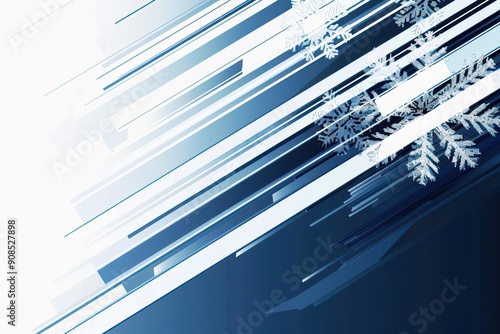 Wallpaper Mural Hitech winter banner template featuring sleek, icy blue tones and snowflake icons Torontodigital.ca