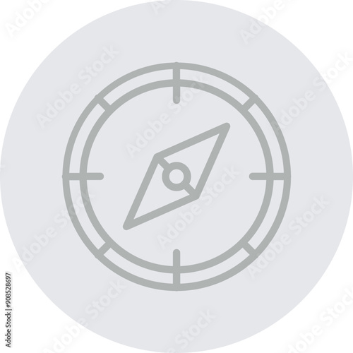 Compass Vector Line Grey Circle Grey