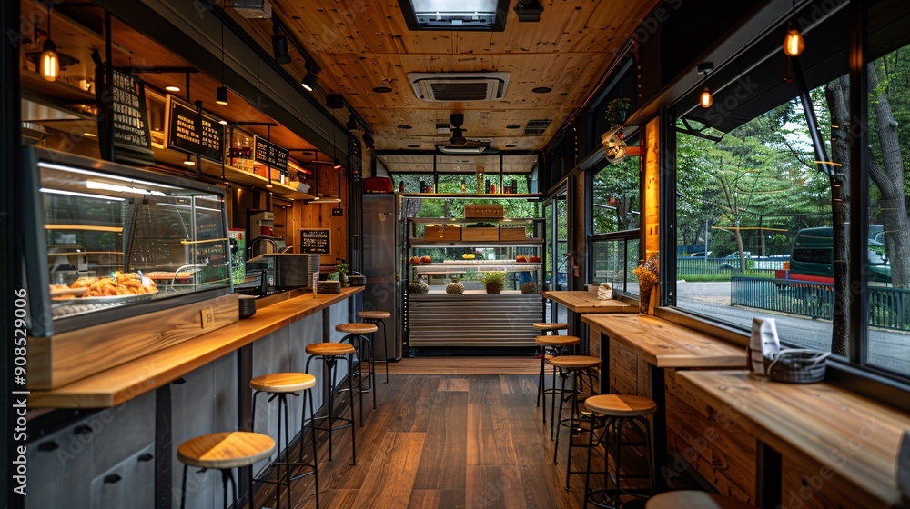 Cozy Food Truck Seating Area for Enjoying Meals Outdoors Cozy Food Truck Seating Area for Enjoying Meals Outdoors