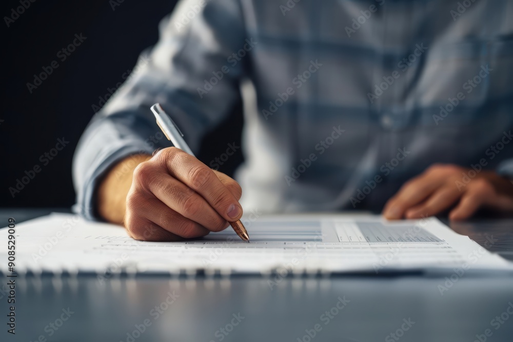 Close-up of a project manager holding a gantt chart, project planning, efficiency and structure Close-up of a project manager holding a gantt chart, project planning, efficiency and structure