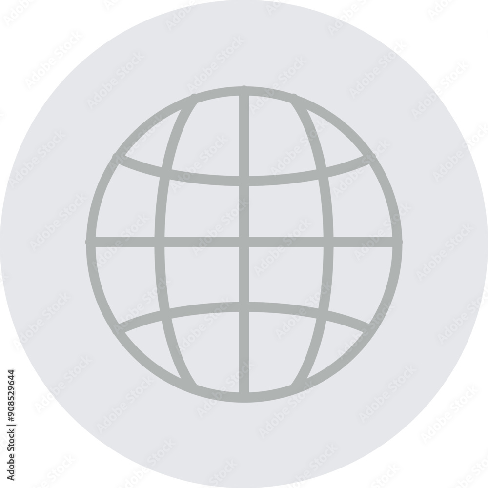 Globe Vector Line Grey Circle Grey Globe Vector Line Grey Circle Grey