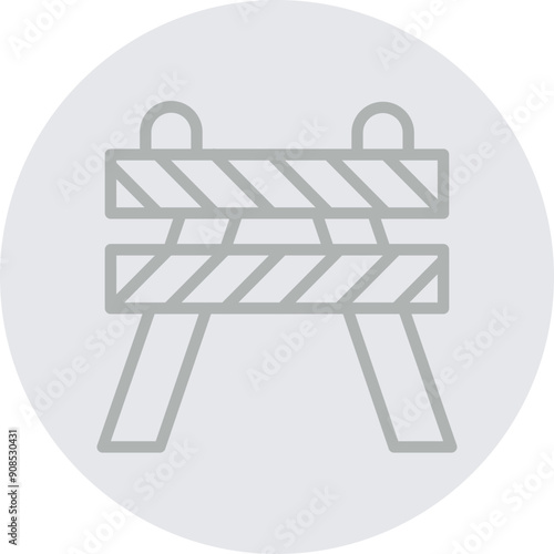 Road Obstruction Vector Line Grey Circle Grey