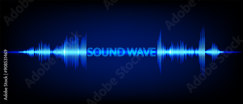 Abstract Sound Wave Blue Digital Frequency wavelength graphic design Vector Illustration 