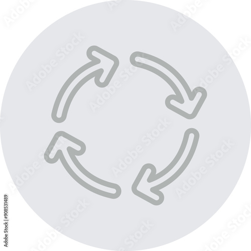 Roundabout Vector Line Grey Circle Grey