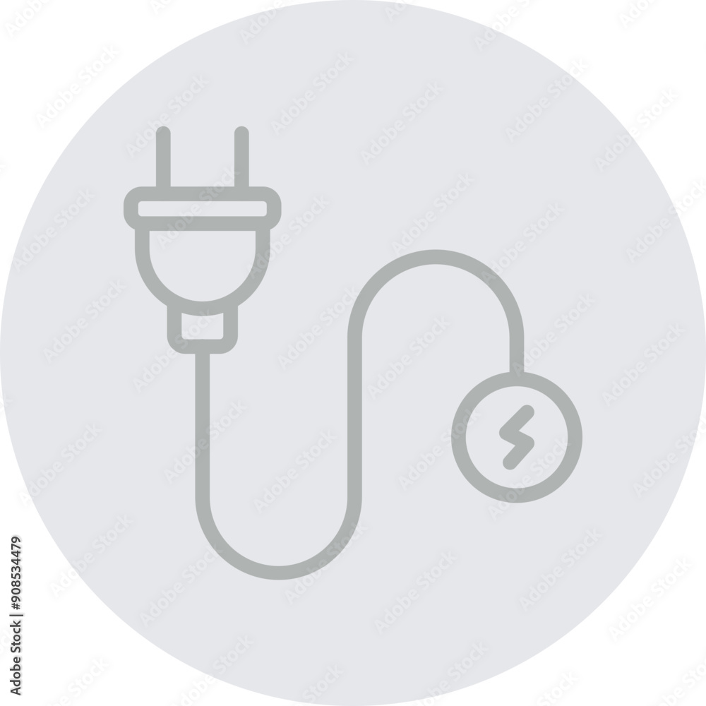 Cable Vector Line Grey Circle Grey Cable Vector Line Grey Circle Grey