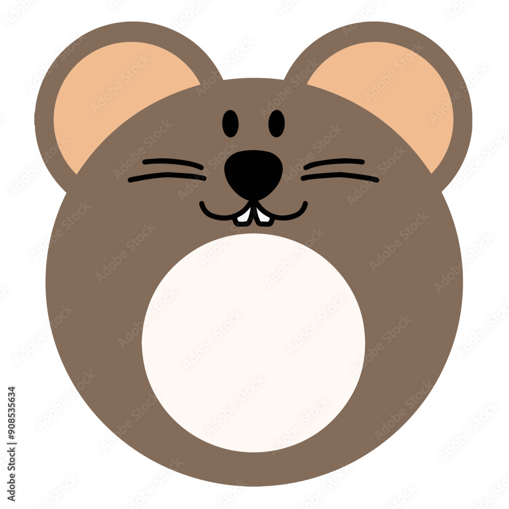 Cute name label,sticker name tag of Mouse cartoon animal character