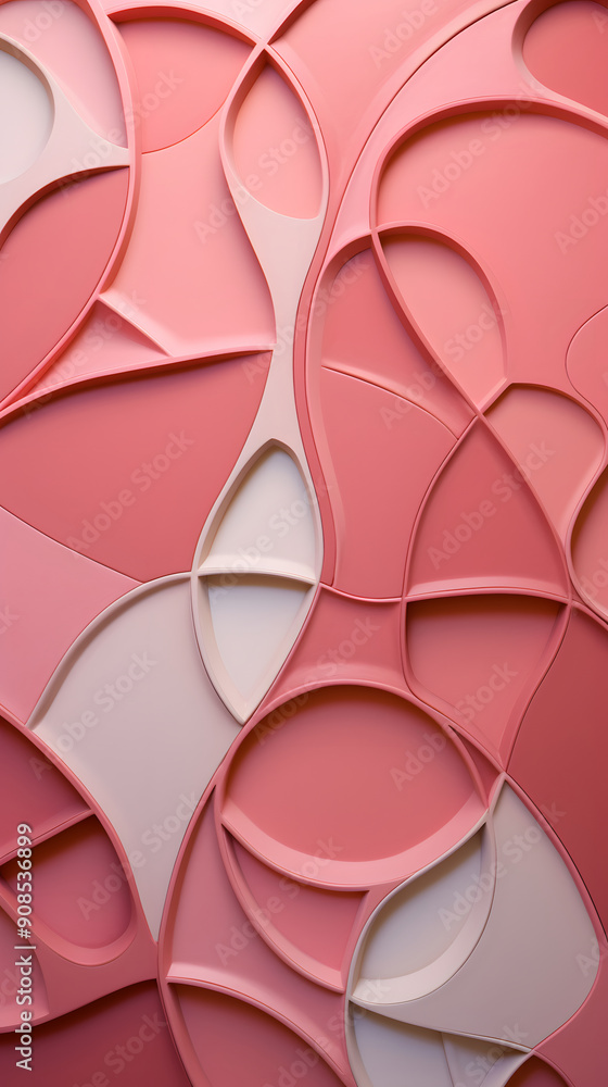 Fototapeta premium Digital pink artistic wave petals abstract graphics poster background