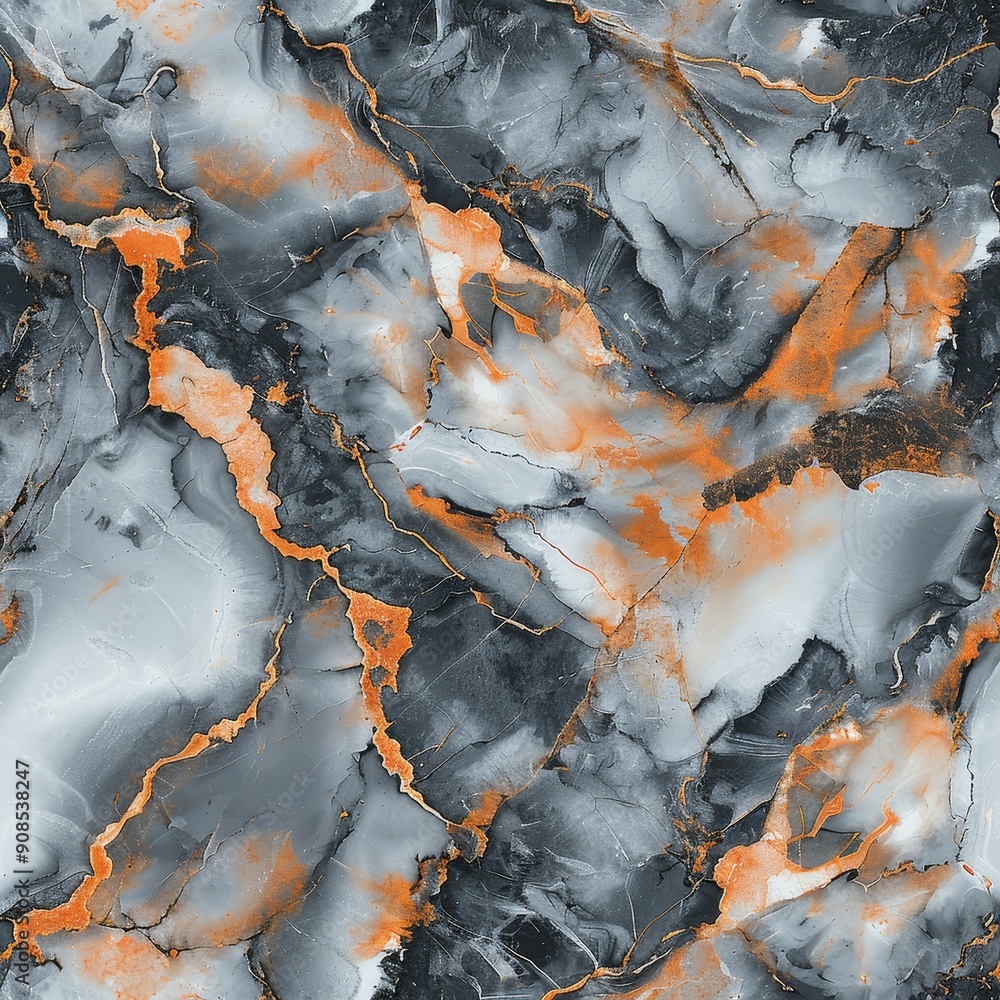 Abstract Marble Texture in Black, White, and Orange Abstract Marble Texture in Black, White, and Orange