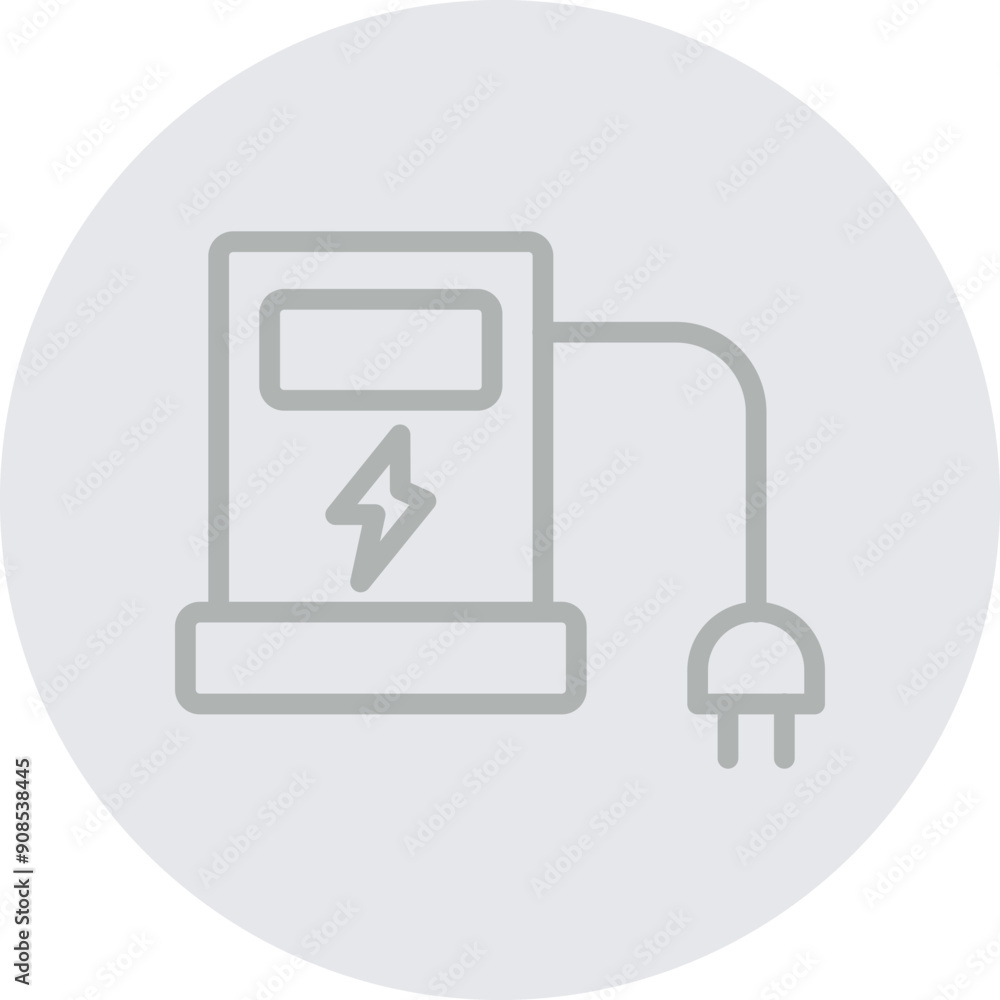 Charger Vector Line Grey Circle Grey Charger Vector Line Grey Circle Grey
