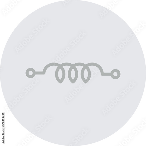 Inductor Vector Line Grey Circle Grey