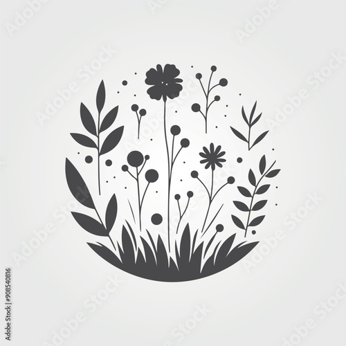 forest nature with leaves plants and flowers. Tropical doodle frame illustration for events and flyers. nature vector graphics style.