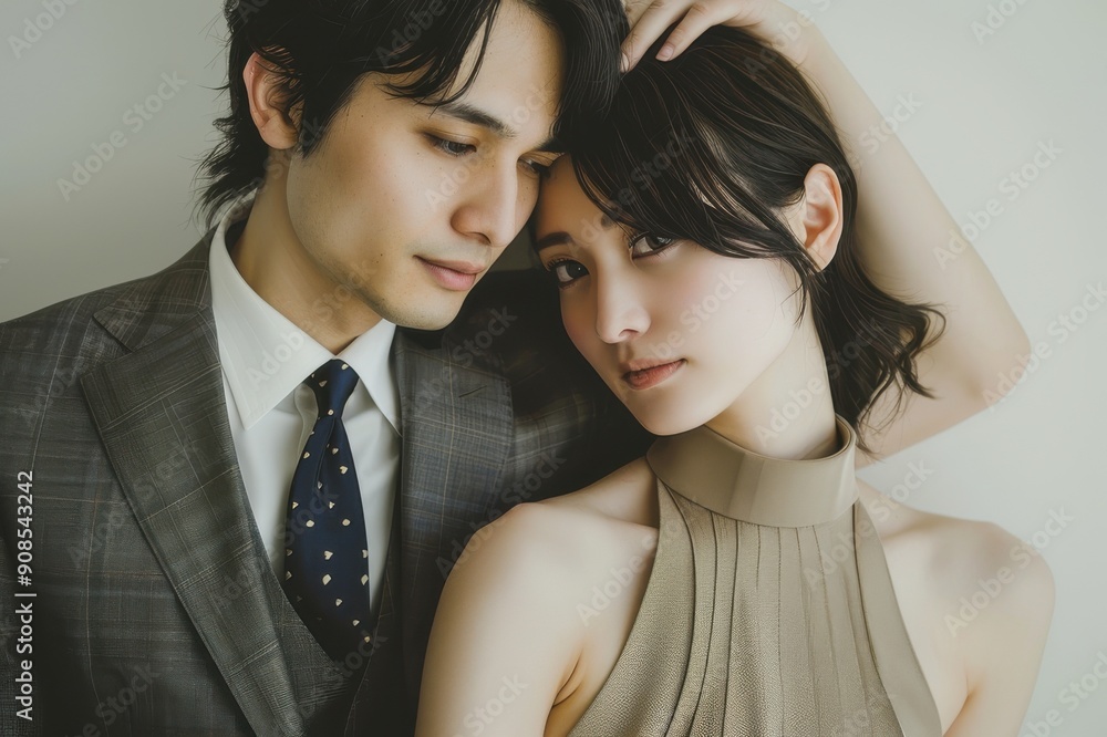 ポーズをとる大人カップルの写真(婚活・夫婦・恋人・結婚記念日・ポートレート・インスタ映え) ポーズをとる大人カップルの写真(婚活・夫婦・恋人・結婚記念日・ポートレート・インスタ映え)