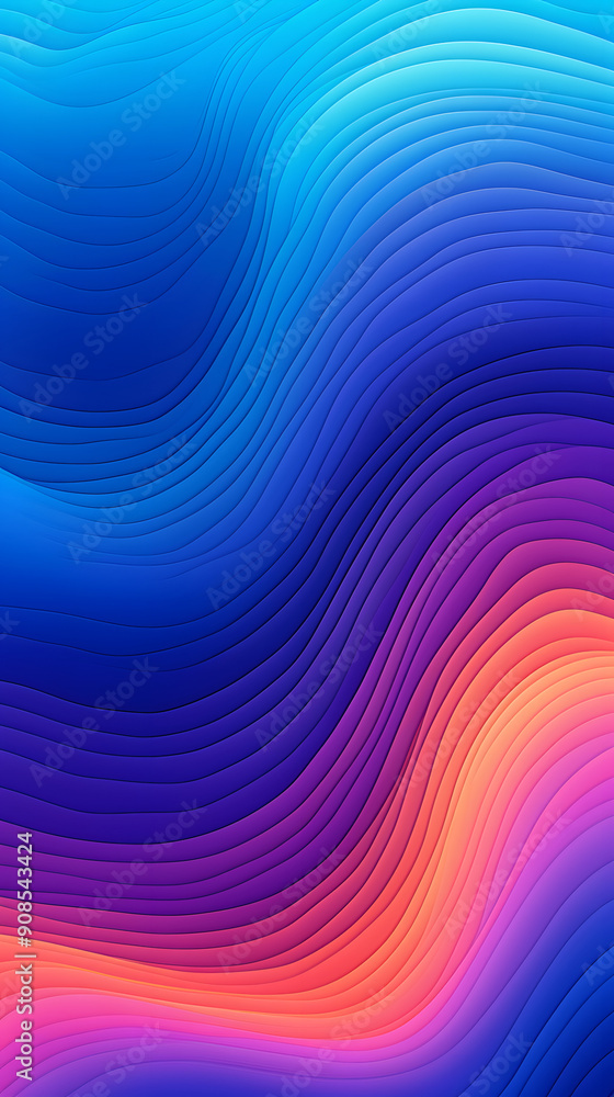Obraz premium Digital blue and purple mountain curve abstract graphic poster background
