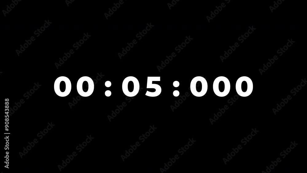 15 Seconds Digital Time Counter on Black Background 15 Seconds Digital Time Counter on Black Background