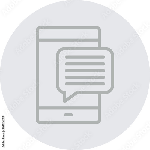 Messages Vector Line Grey Circle Grey