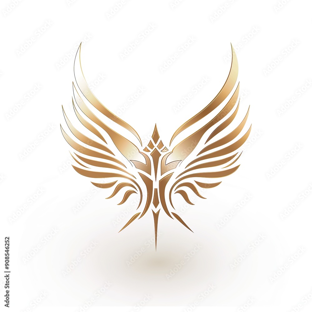 Golden Phoenix with Elegant Wings – Vector Graphic Golden Phoenix with Elegant Wings – Vector Graphic