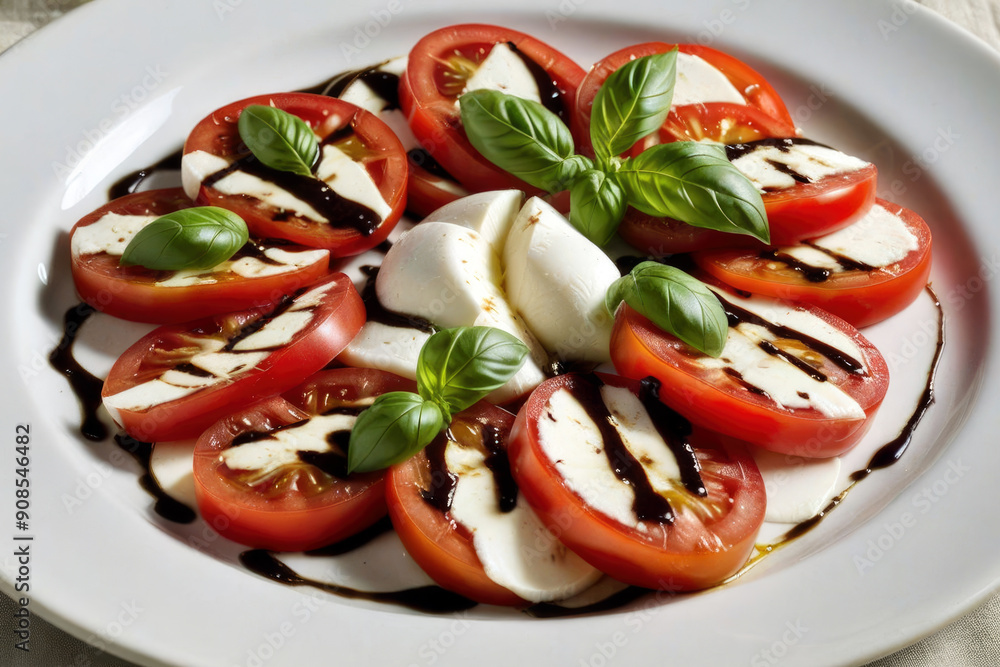 Caprese salad, Tomato mozzarella, generated by artificial intelligence Caprese salad, Tomato mozzarella, generated by artificial intelligence