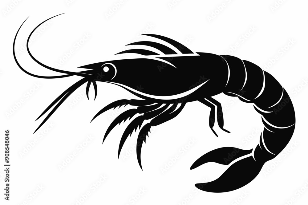 Shrimp Silhouette SVG File. Shrimp Silhouette SVG File.