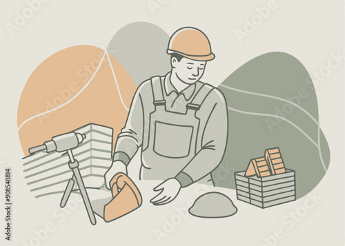 Labor day illustration vector design. Generative AI