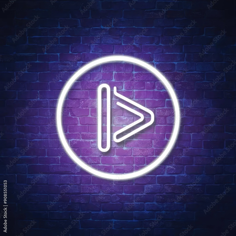 a digital media video icon glowing neon a digital media video icon glowing neon