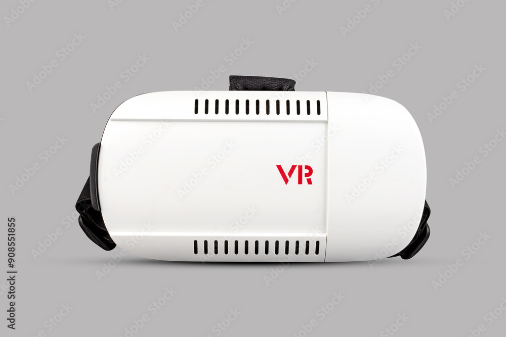 Glasses for virtual reality isolated on a gray background. Technologies. Entertainment. Glasses for virtual reality isolated on a gray background. Technologies. Entertainment.