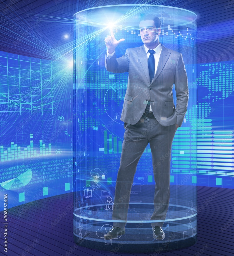 Fototapeta premium Man in stock exchange trading concept