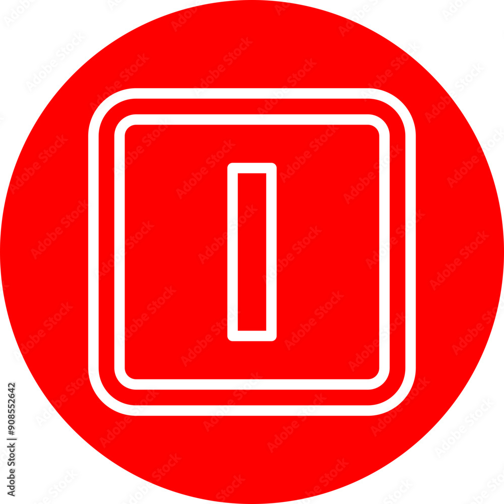 I Capital Alphabet Vector Line White Circle Red I Capital Alphabet Vector Line White Circle Red
