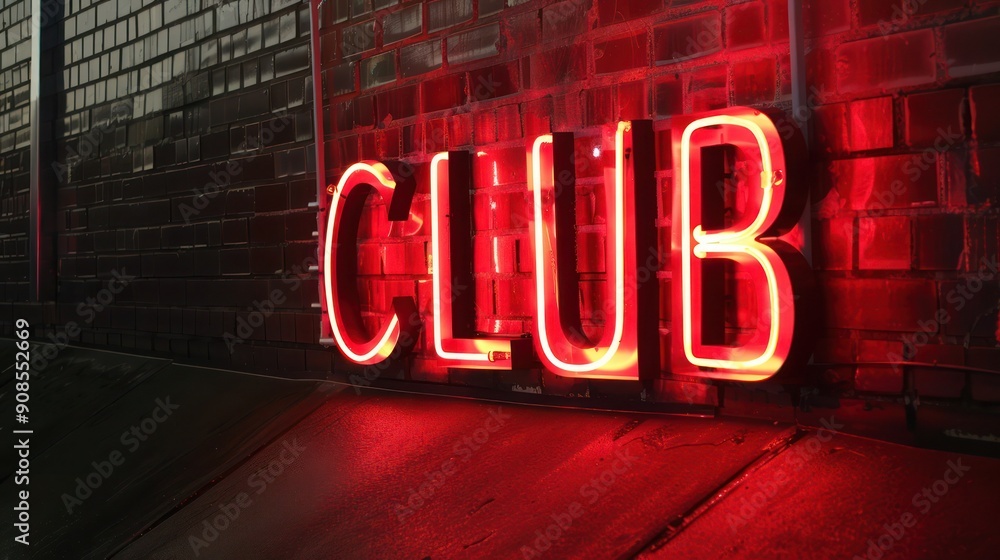 Neon glow in the night: The word Neon glow in the night: The word
