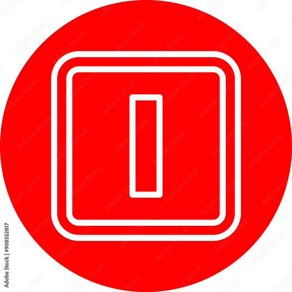 l Small Alphabet Vector Line White Circle Red