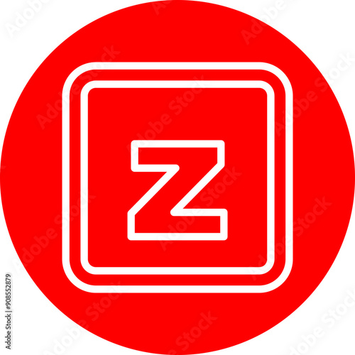  z Small Alphabet Vector Line White Circle Red