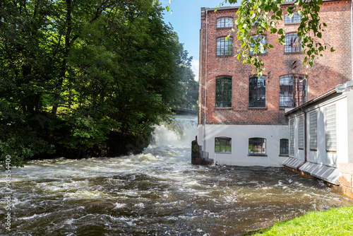 Oslo, Norway. River Akerselva in Kuba Park. Architecture
