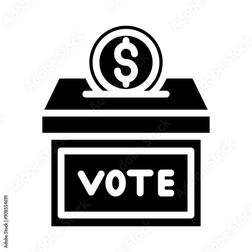 Campaign Donation Box Vector Glyph Icon Design