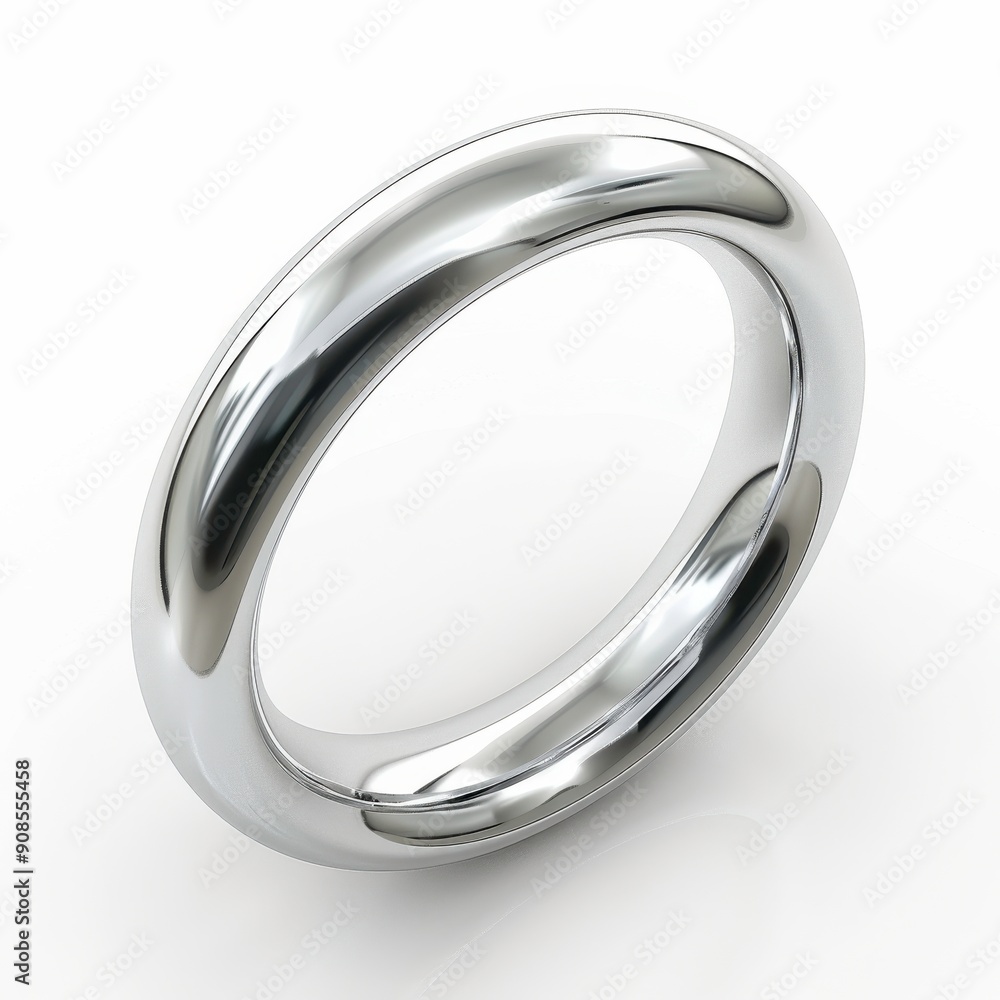 Platinum ring, 3D illustration, realistic, isolated on white background Platinum ring, 3D illustration, realistic, isolated on white background