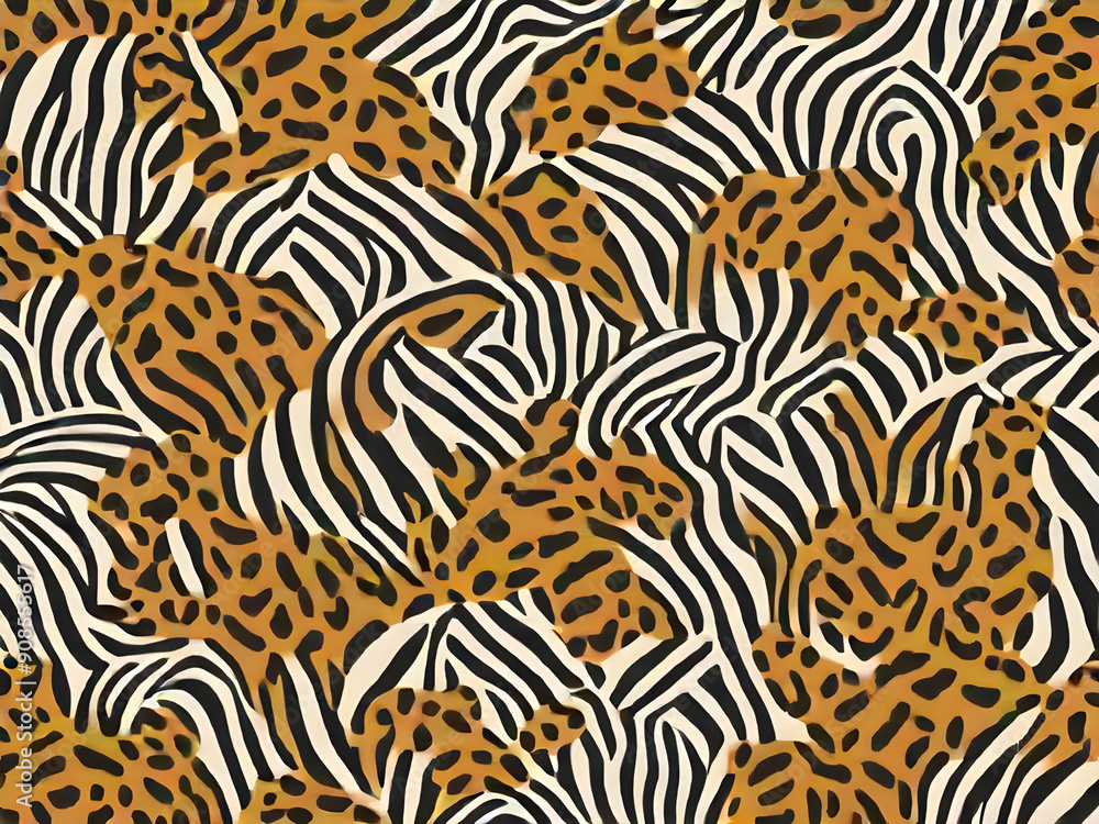 Tiger skin watercolor seamless pattern, Leopard seamless , animal skin background Tiger skin watercolor seamless pattern, Leopard seamless , animal skin background