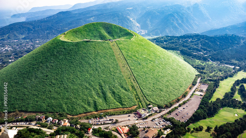 Fotografie Aerial View of Mt. Omuro at Summer Time in Izu, Japan