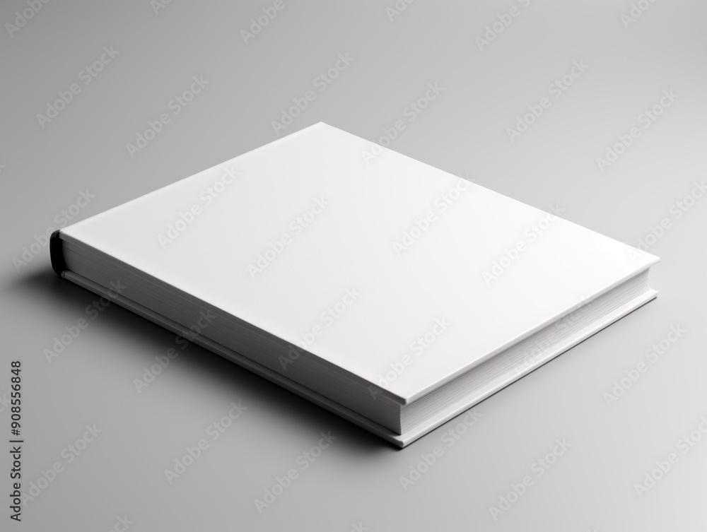 A blank hardcover book on a plain background, ideal for a mockup or branding presentation. Generative AI A blank hardcover book on a plain background, ideal for a mockup or branding presentation. Generative AI