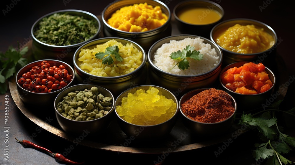 Assorted indian food  