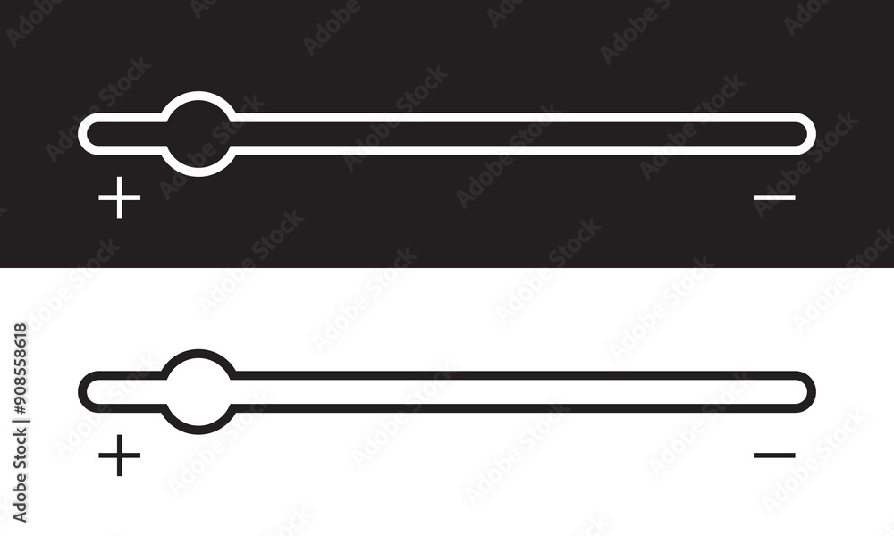 custom made wallpaper toronto digitalBrightness vector icon set in solid style. Isolated on white and black background. EPS 10