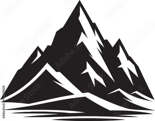 Mountain silhouette vector illustration isolated on a white background