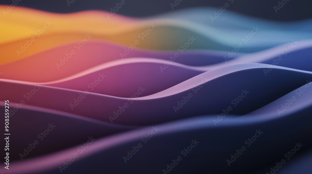 Fototapeta premium Abstract colorful waves flowing and overlapping.