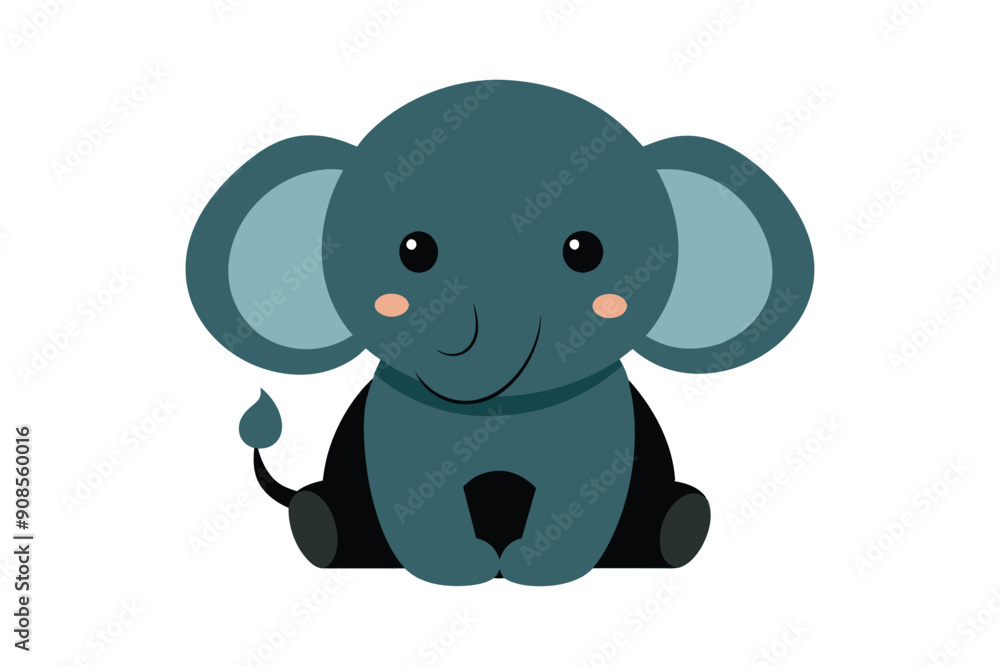 cute cartoon elephant sitting vector art illustration cute cartoon elephant sitting vector art illustration