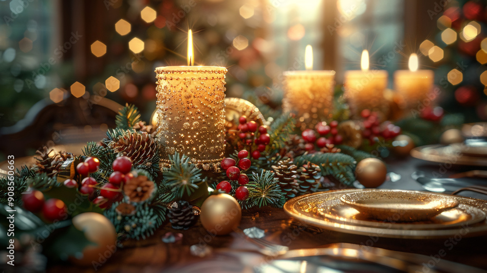 Beautifully prepared festive table Beautifully prepared festive table