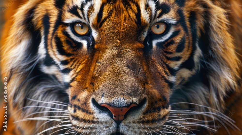Obraz premium Close up view of tiger face